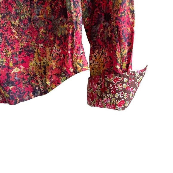 LIBERTY ART FABRICS Cotton Floral Print Button Down Shirt Blouse S - Picture 7 of 9